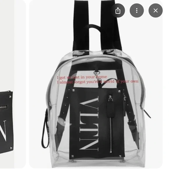 Valentino VLTN Clear Backpack with Black Accents